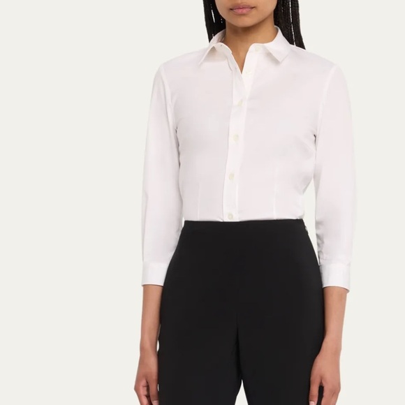 CAROLINA HERRERA Classic Cotton Button-Front Shirt $590 Size 4 - Picture 1 of 9